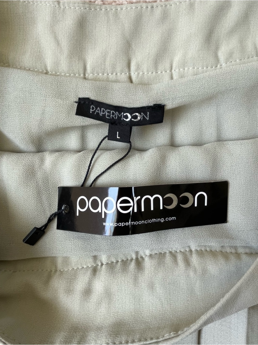Papermoon Sage Green Pleated Mini Skirt Size Large - Picture 5 of 7